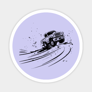 Vintage Black and White Pickup Truck T-Shirt Magnet